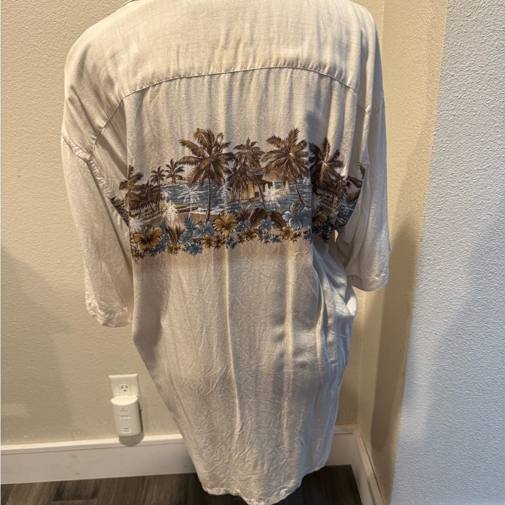 Tropical Print Button-Up Shirt - Picture 2 of 5